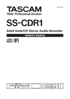 Tascam SS-CDR1 - Owners Manual